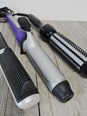 3 Hair Styling Wands Curling Irons Saloon Accessories Revlon Remington Asa Vea